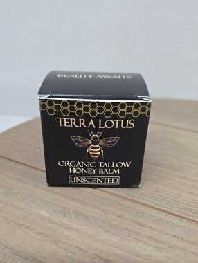 Terra Lotus Organic Grass-Fed Beef Tallow Balm with Raw Honey Moisturizing NWT